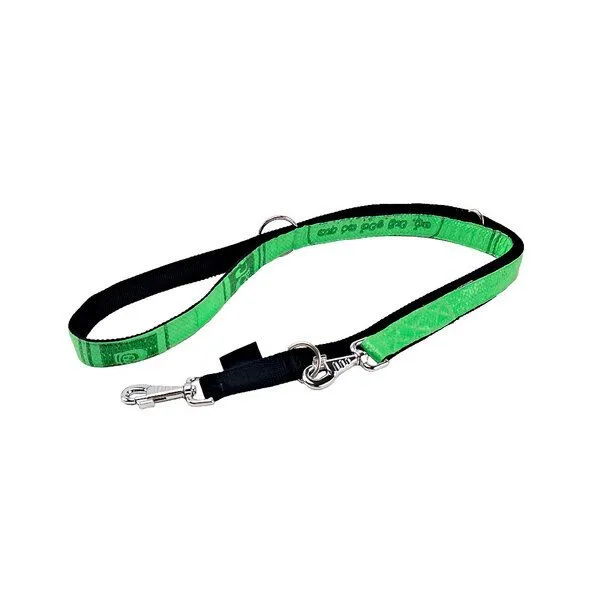 GOOPSI GOOPSI Hundeleine 2m, Multifunktionsleine, 3-fach verstellbar, upcycling - Fairtrade, Grün, – Produktbild 1 von 4