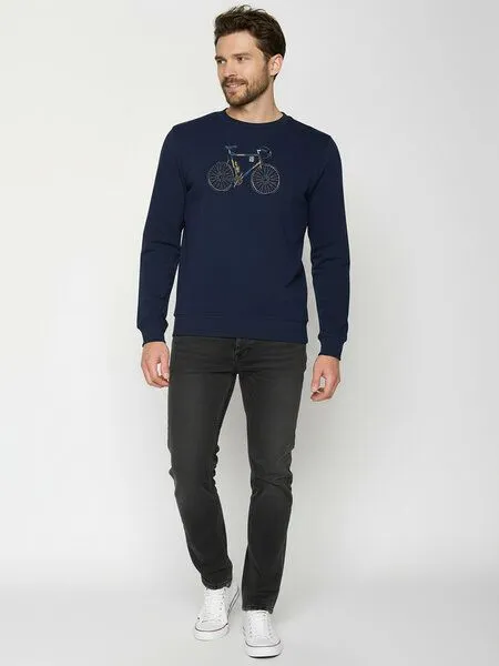 GreenBomb GREENBOMB Knut 2 Wild - Gemütliches Sweatshirt aus Bio-Baumwolle / hochwertiger Print / GOTS / Fair & Vegan, Blau (marineblau), – Produktbild 3 von 4
