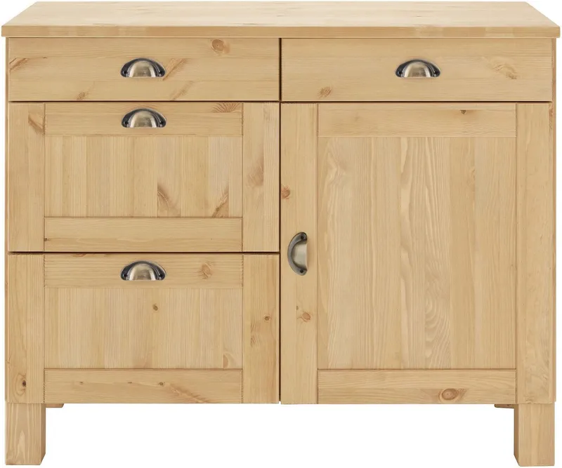Home affaire Unterschrank Oslo 100 cm breit, in 2 Tiefen, mit 23 mm Arbeitsplatte, 2 Schubkästen, Beige, – Produktbild 3 von 8