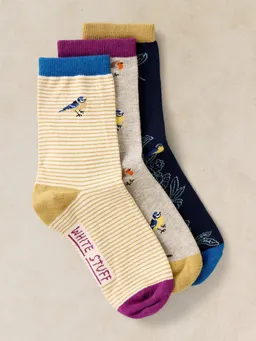 White Stuff 3-er Pack Socken Gartenvögel - 39-41 – Produktbild 1 von 1