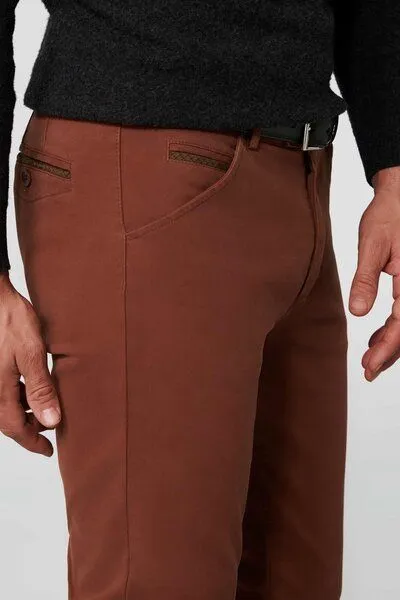 Meyer MEYER Flammé Double-Dyed Baumwoll-Chino, Rot (kupfer), – Produktbild 4 von 6