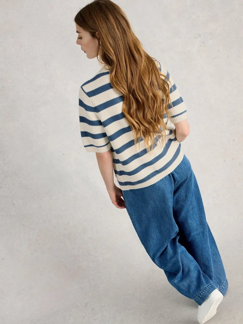White Stuff Kurzarm-Cardigan Isabella - 42, Blau multi, – Produktbild 4 von 4