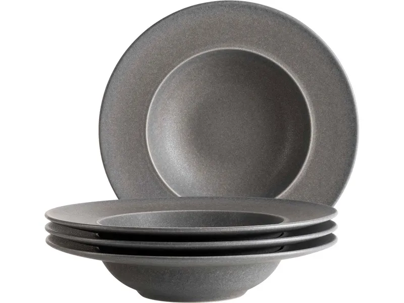 Mäser Mäser Pastateller Set 4-tlg. "Unico" Steinzeug, Anthrazit, – Produktbild 1 von 1