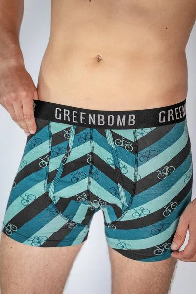 GreenBomb GREENBOMB Bike Stripes Trunk - Figurbetonte Trunk aus Bio-Baumwoll Mix / hochwertiger Print / GOTS / Fair & Vegan, Blau, – Produktbild 3 von 4