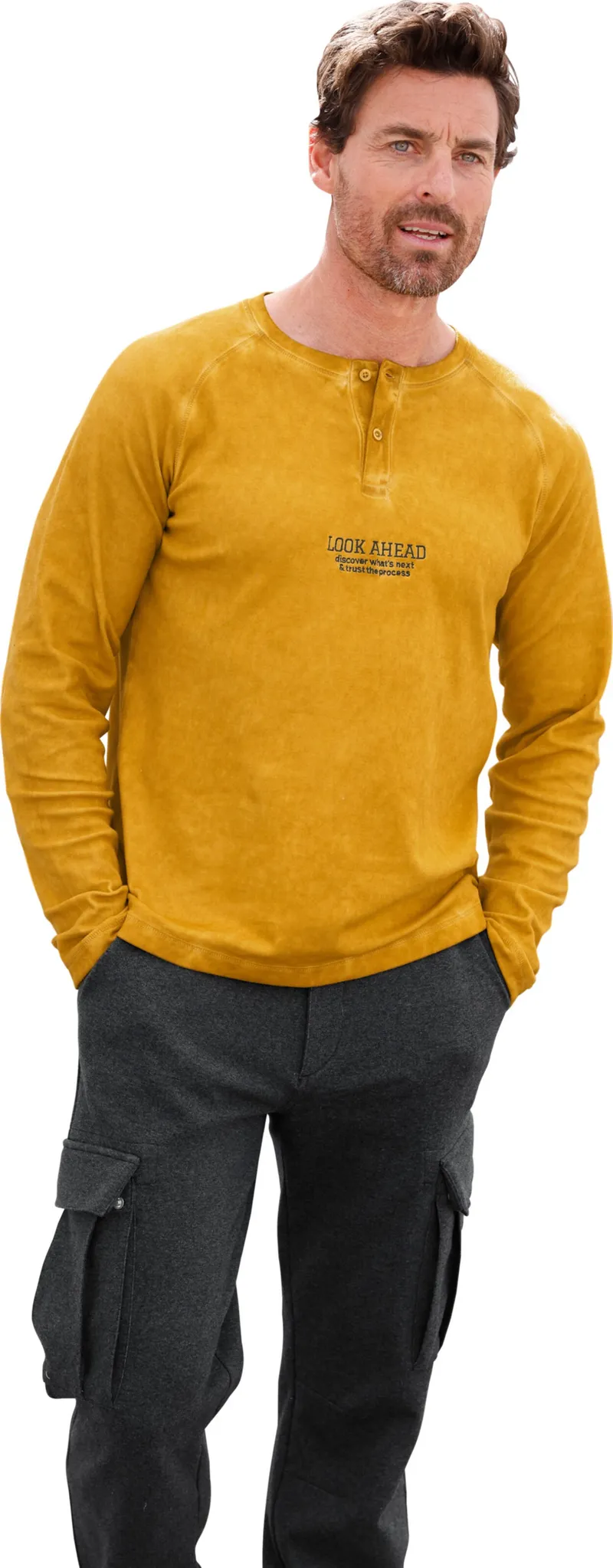 marco donati Langarmshirt ocker, Ocker, – Produktbild 2 von 3