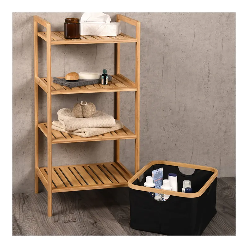 Kesper Regal mit Korb, Braun | schwarz, – Produktbild 4 von 4