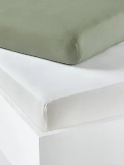 Vertbaudet 2er-Pack Baby Spannbettlaken salbei – Produktbild 1 von 1