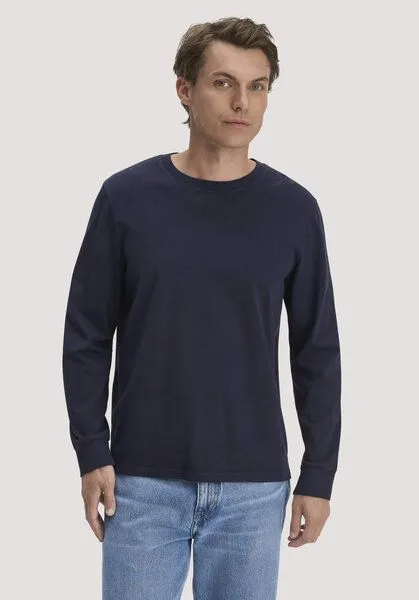 hessnatur hessnatur Jersey Longsleeve Relaxed aus reiner Bio-Baumwolle, Marine, – Produktbild 3 von 6