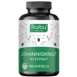 Raibu Organic & Raibu Natural | Natürliche Nahrungsergänzung Raibu Organic & Raibu Natural | Natürliche Nahrungsergänzung Johanniskraut | 180 Kapseln – Produktbild 1 von 1