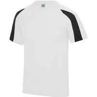 Just Cool Just Cool Contrast Cool T-Shirt Recyceltes Polyester Atmungsaktiv Vegan, Weiß/schwarz, – Produktbild 1 von 1