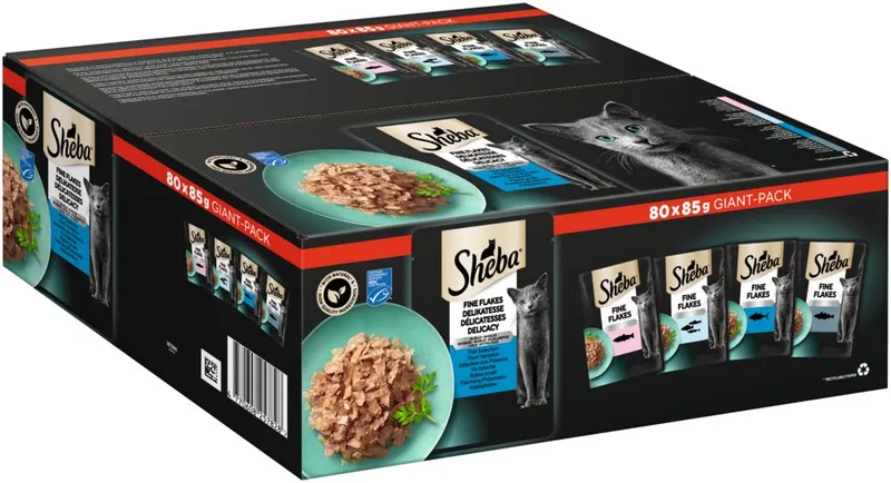 Sheba Sheba SHEBA® Portionsbeutel Delikatesse in Gelee Fisch Variation 80 x 85g, Nassfutter für: Katze – Produktbild 2 von 5