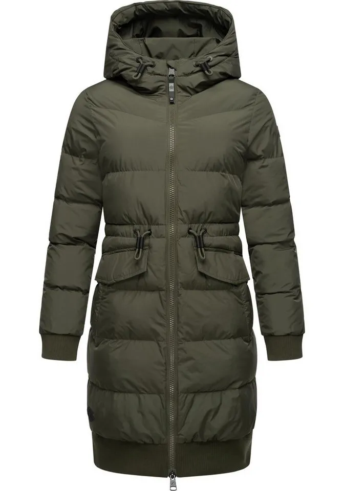 ragwear ragwear Steppmantel Briosh Wasserdichter Damen Wintermantel mit Kapuze, Grün, – Produktbild 1 von 5