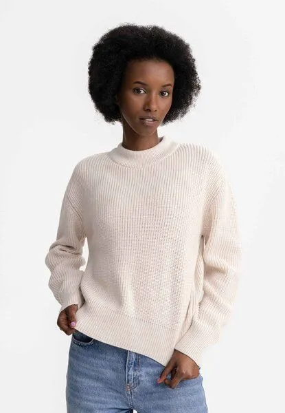 MELA Rippstrick Pullover MANIKA | von MELA | Fairtrade & GOTS zertifiziert, Cream melange, – Produktbild 1 von 4