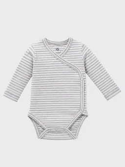 OrganicEra OrganicEra Bio-Langarm Kimono-Babybody für Neugeborene, Gestreift – Produktbild 1 von 1