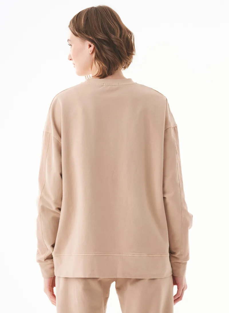 ORGANICATION ORGANICATION Damen vegan Sweatshirt Bio-Baumwolle Beige, Rosa, – Produktbild 1 von 2