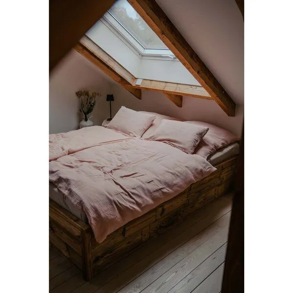 Hutch&Putch Hutch&Putch Musselin Kopfkissenbezug 100% Bio-Baumwolle, Blush, – Produktbild 4 von 4