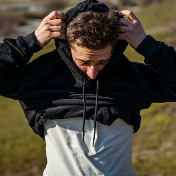 LANGBRETT LANGBRETT frottee hoodie | unisex, Schwarz, – Produktbild 3 von 3