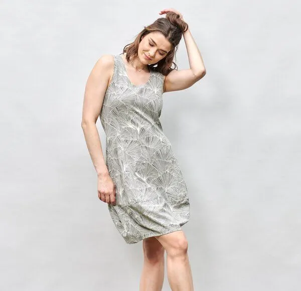 CON_STANT CON_STANT Ballonkleid ohne Arm 95% Baumwolle (kbA), Ginkgo stone, – Produktbild 1 von 3
