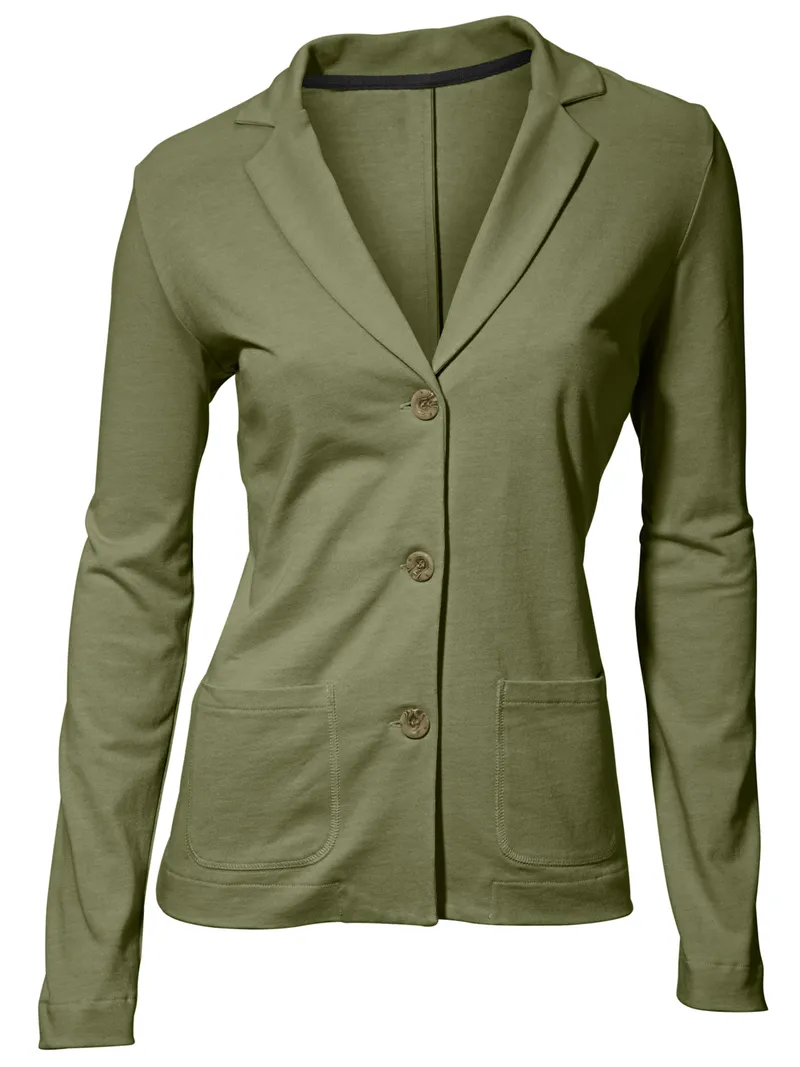heine Jerseyblazer oliv, Oliv, – Produktbild 1 von 3