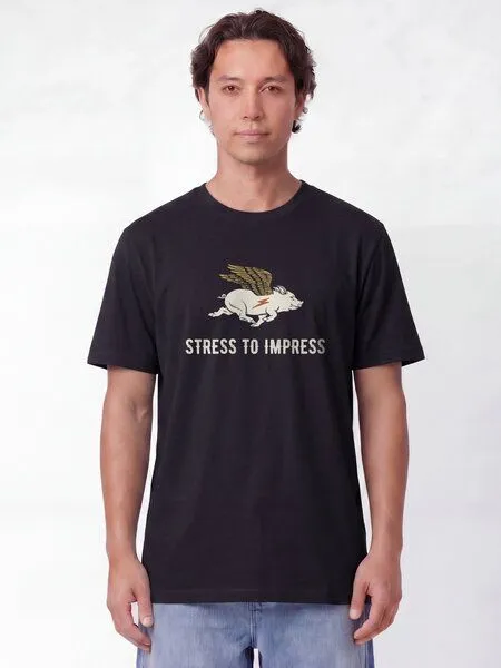 watapparel watapparel T-Shirt Unisex Stress to impress, Black, – Produktbild 2 von 2