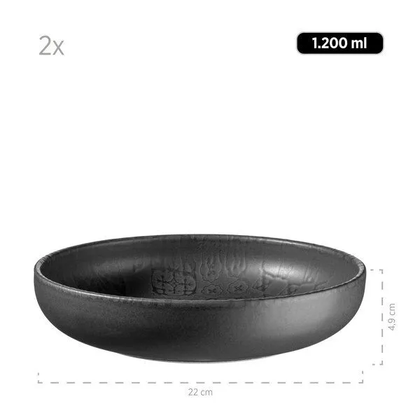 Mäser Mäser Kombiservice 8-tlg. "Trad. Tiles" Steinzeug, Schwarz, – Produktbild 5 von 6