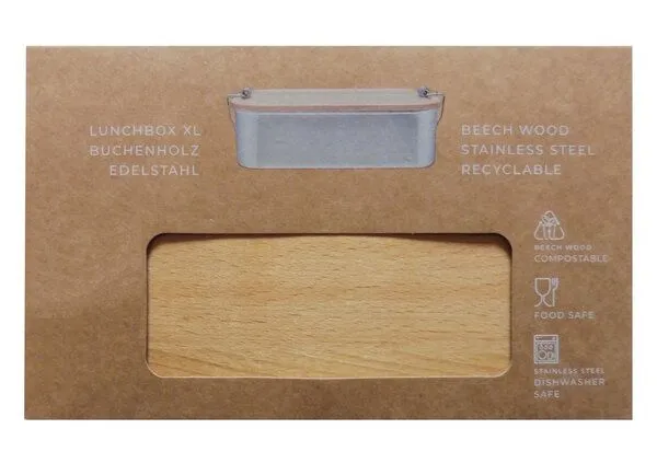 Cameleon Pack Cameleon Pack XL Edelstahl Lunchbox mit Deckel aus heimischem Buchen Holz – Produktbild 1 von 4