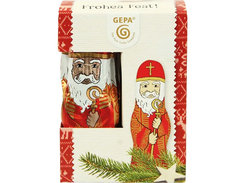 gepa GEPA Bio-Schoko-Nikolaus, 10 x 12,5 g – Produktbild 1 von 1