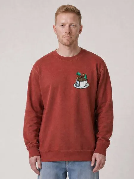 watapparel watapparel Sweatshirt Unisex Coffee waves, Brown, – Produktbild 2 von 2