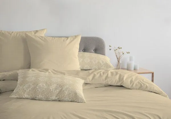 Nature by Adam Nature by Adam Bettwäsche 2tlg aus 100% Bio-Baumwolle - Made in Germany - Uni Collection light, Beige, – Produktbild 4 von 4