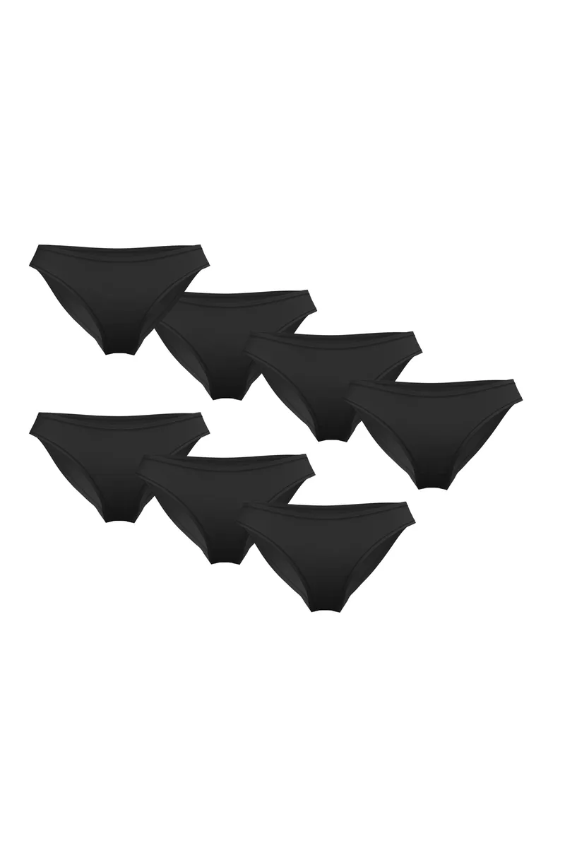 Albero Natur Albero Natur Damen vegan Multipack 7x Slips Klassisch, Schwarz, – Produktbild 1 von 2