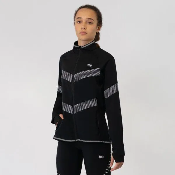 TAO Sportswear TAO Sportswear Winddichte Damen Laufjacke Juna mit Daumenschlaufe, Schwarz, – Produktbild 2 von 2