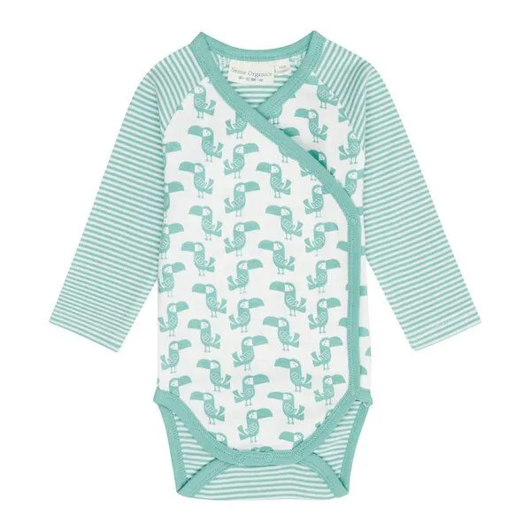 Sense Organics sense-organics Baby Wickelbody *Tukan blau*/*Tukan olive* Gots & Fairtrade I Sense Organics, Blau, – Produktbild 1 von 1