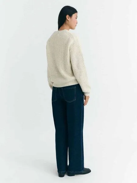 thinking mu thinking mu Damen Pullover - Carmen Knitted Sweater - aus Wolle, Ecru (beige), – Produktbild 3 von 4
