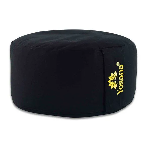 Yosana Yosana Yogakissen XL, 35cm rund, Meditationskissen mit Deutscher Bio-Dinkelspelzen Füllung, Schwarz, – Produktbild 1 von 4