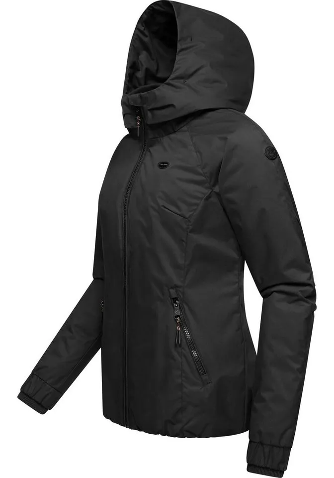 ragwear ragwear Winterjacke Dizzie Warm Wasserdichte Damen Jacke mit Kapuze, Schwarz, – Produktbild 3 von 5