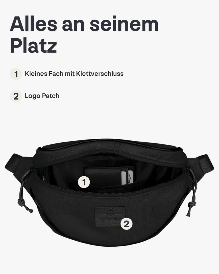 Johnny Urban Gürteltasche Ben Bauchtasche Damen Herren Wasserabweisend (1-tlg), Größenverstellbar, Wasserabweisend, Schwarz, – Produktbild 5 von 5