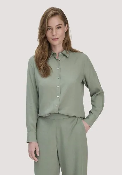 hessnatur hessnatur Bluse Relaxed aus TENCEL Lyocell, Mattgrün, – Produktbild 1 von 4