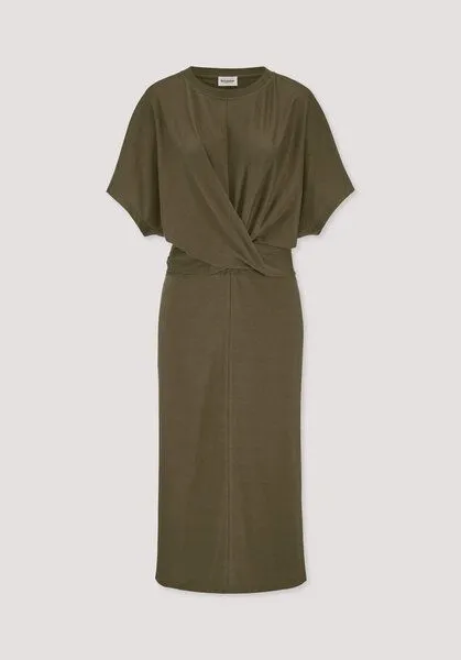 hessnatur hessnatur Jersey Kleid Midi Oversize aus reiner Bio-Baumwolle, Goldoliv, – Produktbild 4 von 4
