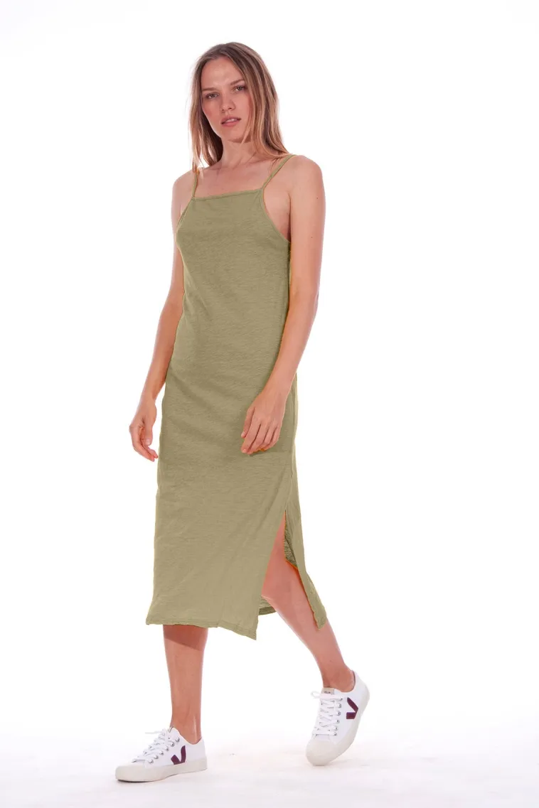 RAVENS VIEW IBIZA RAVENS VIEW IBIZA Damen vegan Kleid Farah Dunkel Aloe Grün, Grün, – Produktbild 2 von 2