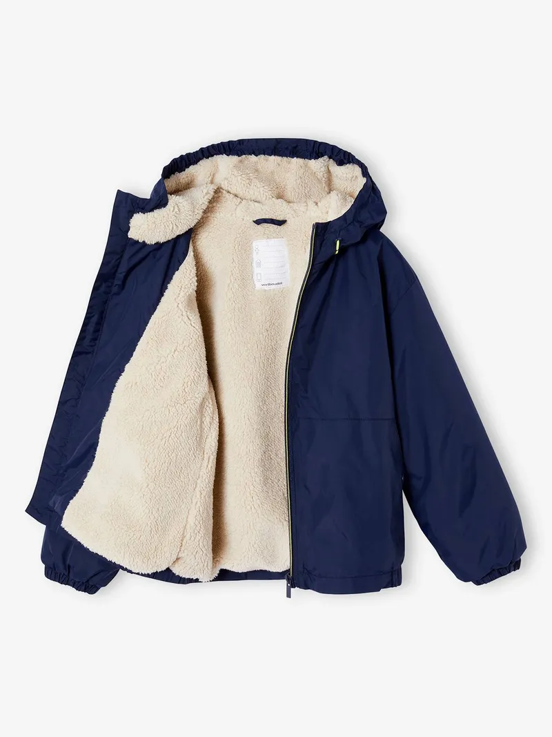 Vertbaudet Übergangsjacke mit Teddyfleecefutter Jungen, Marine, – Produktbild 4 von 4