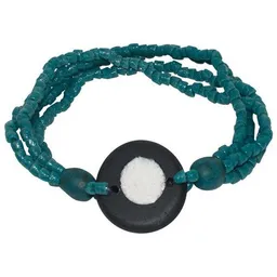 Global Mamas Karma Armband - Full-Circle Upcycling Glasschmuck - Mustard & Teal - Global Mamas – Produktbild 1 von 1