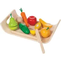 PlanToys PlanToys Obst,Gemüse,Klettverbindung Spielküche Zubehör, Kautschukholz Maße 13 x 25 x 5 cm – Produktbild 1 von 1