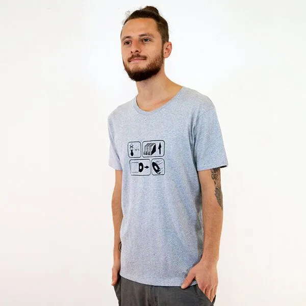 Spangeltangel Spangeltangel T-Shirt "35°C", nachhaltig, bedruckt, Herren, Vinyl, Plattenspieler, Platten, Grau, – Produktbild 2 von 2