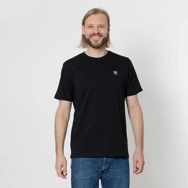 Fyngers Fyngers Unisex T-Shirt aus Biobaumwolle - Modell ROCK´n´ROLL mit gestickter Veredelung, Schwarz, – Produktbild 4 von 4