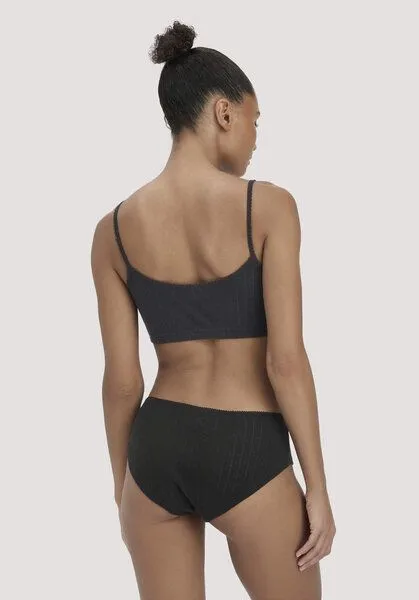 hessnatur hessnatur Pointelle Panty Regular Cut PURE COTTON aus reiner Bio-Baumwolle, Schwarz, – Produktbild 5 von 5
