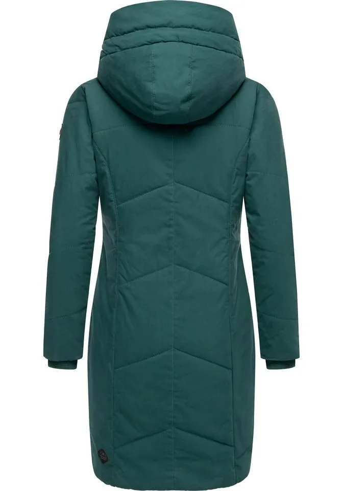 ragwear ragwear Wintermantel Gordon Long gesteppter Winterparka mit asymmetrischem Kragen, Grün, – Produktbild 4 von 4