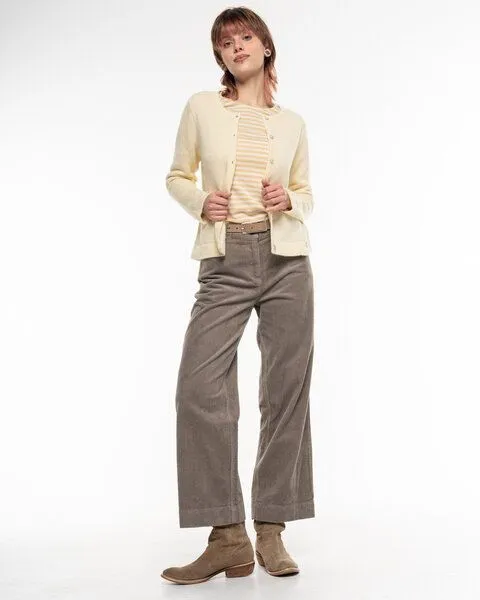 Alma & Lovis Alma & Lovis Softe Breitcord-Culotte aus Organic Cotton | Cablecord Culotte, Funghi (grau-braun), – Produktbild 4 von 4
