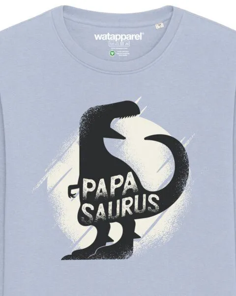 watapparel watapparel Sweatshirt Unisex Papasaurus, Serene blue, – Produktbild 3 von 4