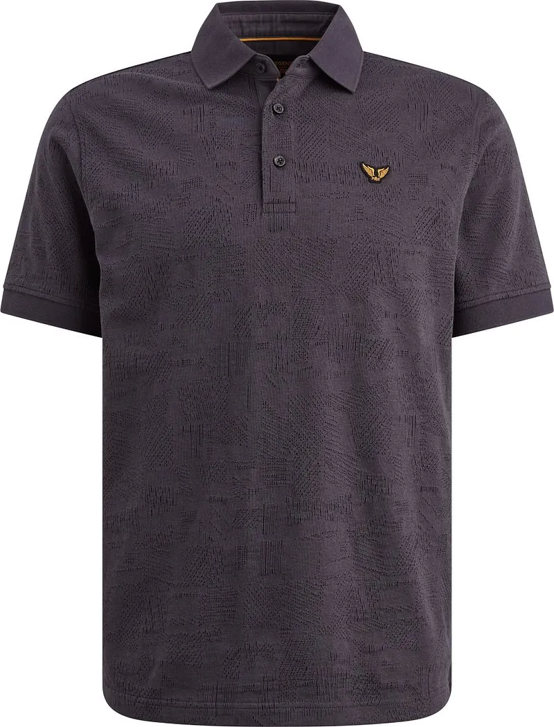 PME Legend PME Legend Poloshirt Jacquard Jersey Graphite Blue, Dunkelblau, – Produktbild 2 von 4