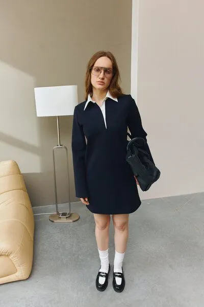 IVA RYCH IVA RYCH Mini-Polokleid mit Kragen I Deadstock, Braun, – Produktbild 3 von 3